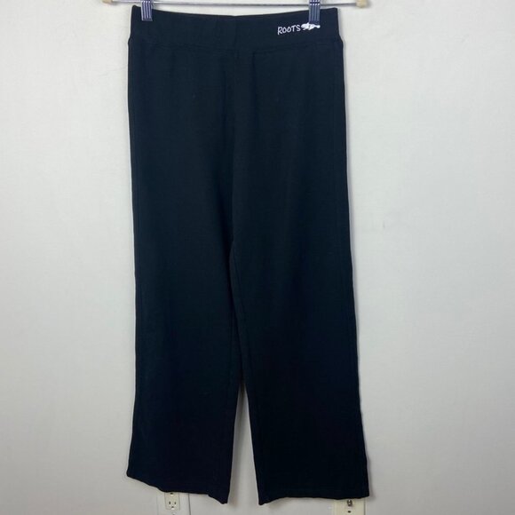 Roots Active Black Wide Leg Pants Medium Track Pants Sweatpant High Rise Legging - Picture 10 of 15